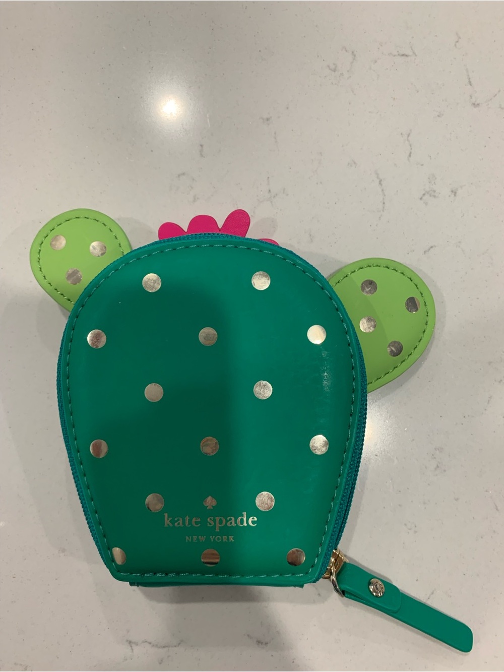 kate spade Mint Green Cactus Tote with Matching Cactus Wallet & Accessories - Picture 11 of 15